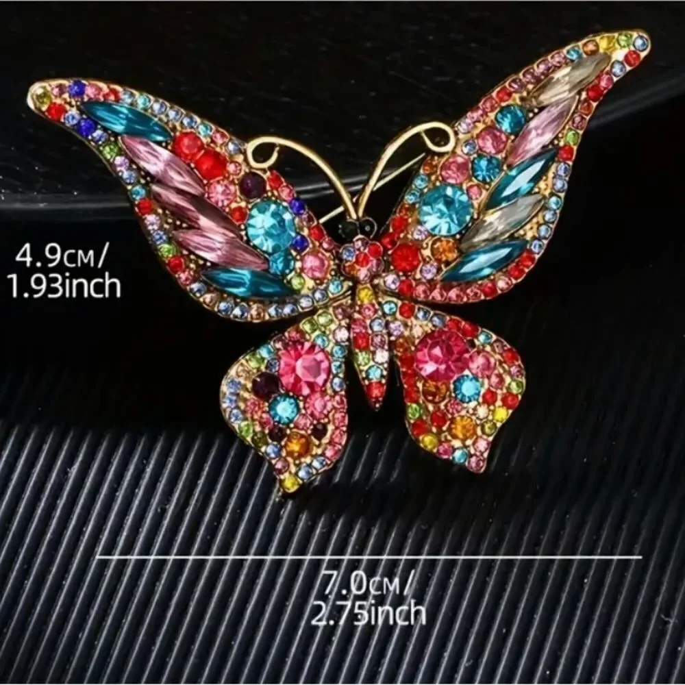 🦋 NEW Stunning colorful crystal butterfly brooch 🦋